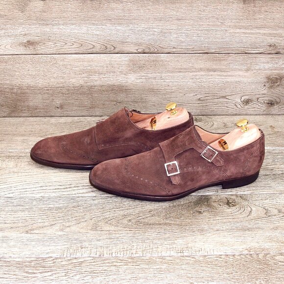$795 Scarpe DI BIANCO Montello Monkstrap 11.5 M Brn Suede SC445 * add $15 Trees main image 16